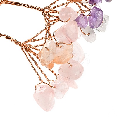 Natural Mixed Stone Chips Tree of Life Decorations DJEW-C016-02K-1