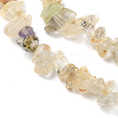 Natural Gold Rutilated Quartz Beads Strands G-G0003-B19-1