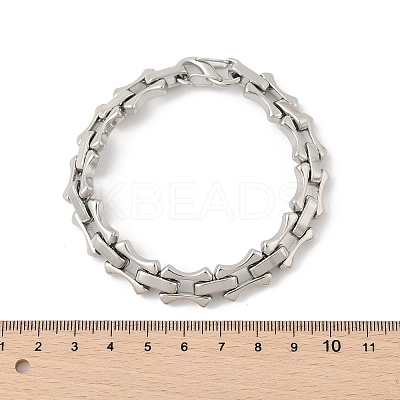 304 Stainless Steel Bone Link Chain Bracelets for Women Men BJEW-F488-65P-1