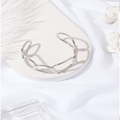 1Pc ElectrophoresisIron Cuff Bangles for Women BJEW-LP0002-27P-1
