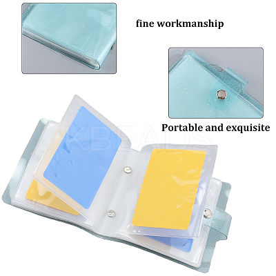 2Pcs PVC Mini Photocard Holder Book AJEW-SP0002-20B-02-1