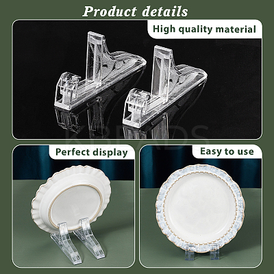 24Pcs 6 Styles Transparent Acrylic Display Holder for Photo Frame ODIS-GA0001-61-1