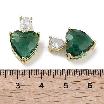 Real 18K Gold Plated Rack Plating Brass Micro Pave Cubic Zirconia Pendants KK-R161-04G-08-1
