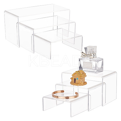 6Pcs 6 Sizes Opaque Acrylic Display Risers ODIS-WH0002-41-1
