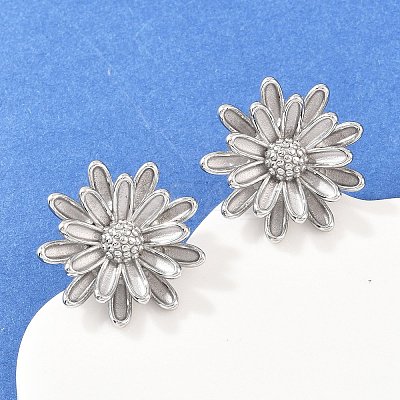 304 Stainless Steel Pendant Necklaces & Stud Earrings Set for Women SJEW-G086-01P-1