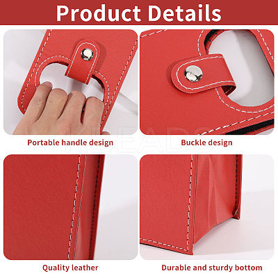 4Pcs PU Leather Single Wine Bottle Tote Carrier Bags CON-CA0001-028C-1