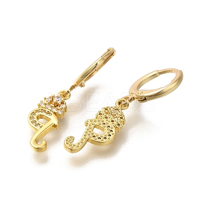 Brass Clear Cubic Zirconia Hoop Earrings EJEW-M045-01Q-1