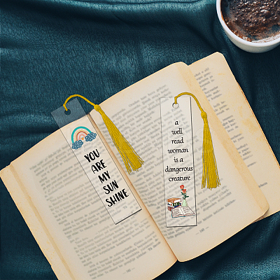 4 Sets Acrylic Bookmark Pendants for Teachers' Day DIY-GL0004-27A-1