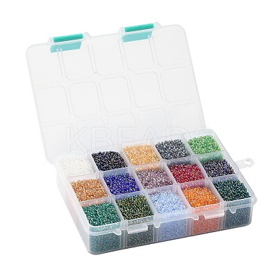 FGB 375G 15 Colors 12/0 Grade A Round Glass Seed Beads SEED-JP0011-01-2mm-1