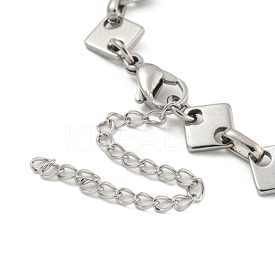 Non-Tarnish 304 Stainless Steel Rhombus Link Chains Bracelets for Men & Women LS-BJEW-D042-02P-1