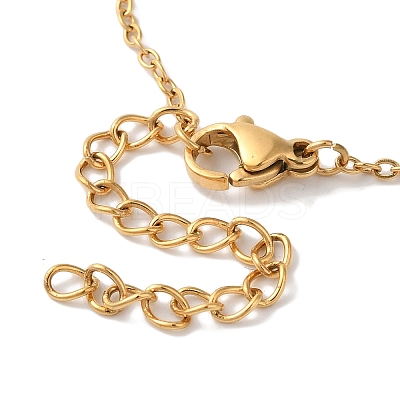 Ion Plating(IP) 304 Stainless Steel Cable Chain Bowknot Pendant Necklaces NJEW-Z041-03G-01-1