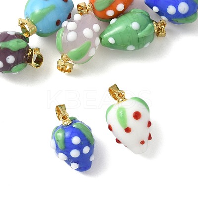 8Pcs Handmade Lampwork Pendants LAMP-FS0001-52A-1