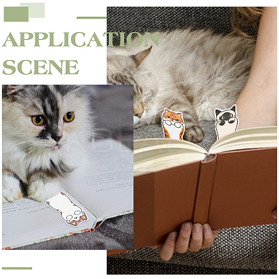 30Pcs Cute Paper Cat Bookmarks AJEW-WH0455-255-1