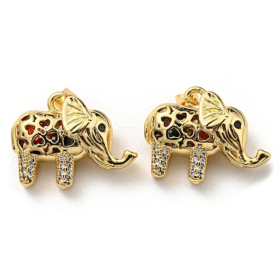 Brass with Cubic Zirconia Pendants KK-K341-33G-1
