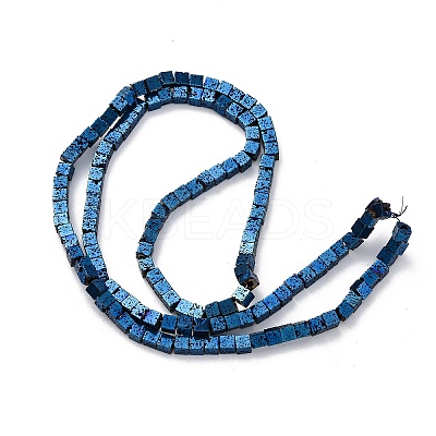 Electroplated Natural Lava Rock Beads Strands G-A256-B01-02G-1