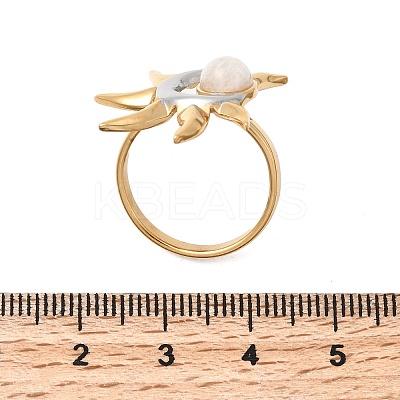304 Stainless Steel Moonstone Rings for Women RJEW-B137-01-1
