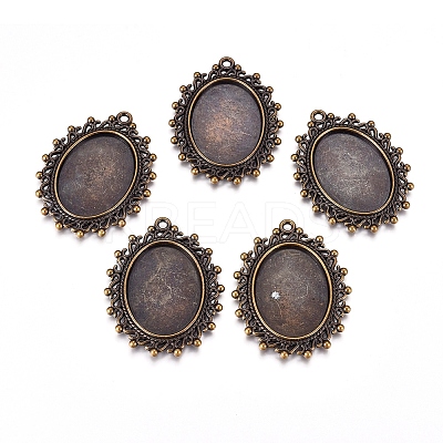 Zinc Alloy Pendant Settings for Cabochon & Rhinestone LS-PALLOY-A15289-AB-LF-1