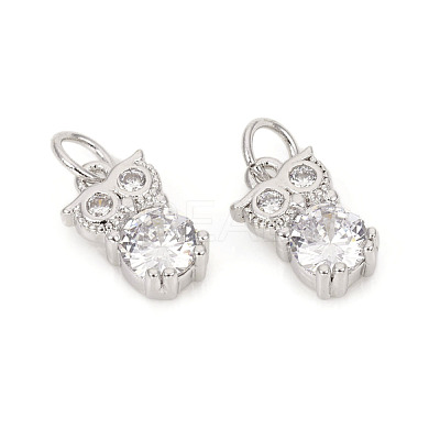 Brass Micro Pave Cubic Zirconia Charms ZIRC-L096-13P-1