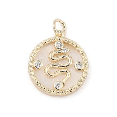 Brass Micro Pave Clear Cubic Zirconia Pendants KK-A207-05G-1