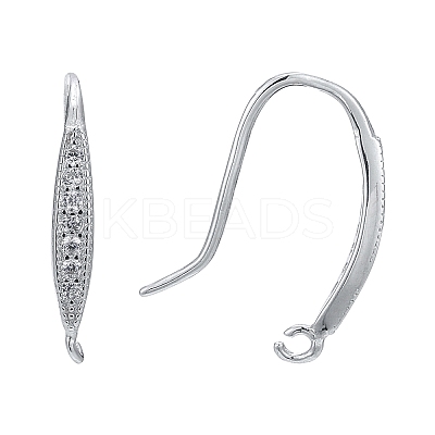 Anti-Tarnish Rhodium Plated 925 Sterling Silver Earring Hooks STER-K168-096P-1