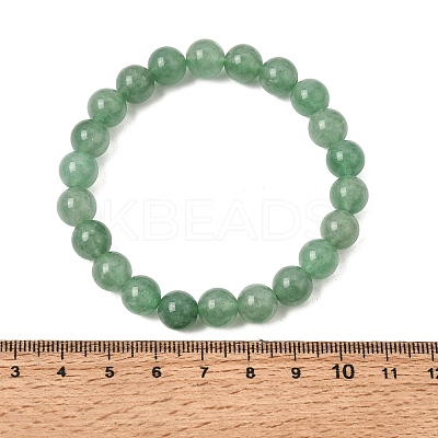 Natural Green Strawberry Quartz Round Beaded Stretch Bracelets for Women GG-CBA3F02-01-1