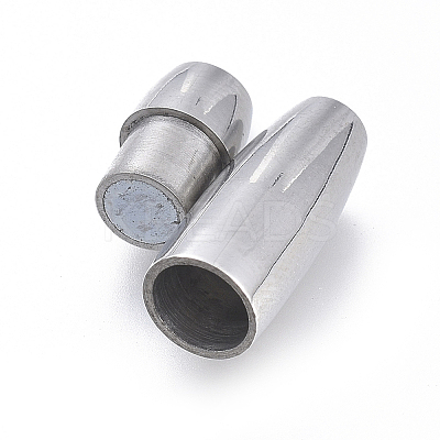 Tarnish Resistant 304 Stainless Steel Magnetic Clasps with Glue-in Ends LS-STAS-D242-02P-A-1