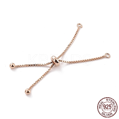 925 Sterling Silver Box Chain with Stop Beads and Loops STER-Z001-110RG-1
