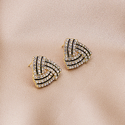 Alloy Rhinestone Stud Earrings FS-WGE0AD6-47-1