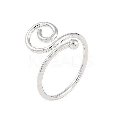 Non-Tarnish 304 Stainless Steel Spiral Open Cuff Ring for Women RJEW-C097-04P-1