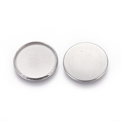 Tarnish Resistant 304 Stainless Steel Milled Edge Bezel Cups STAS-K099-01A-25mm-P-1