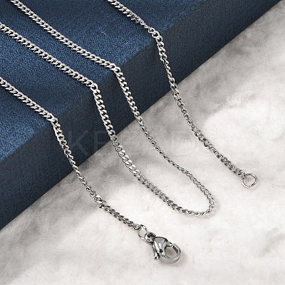 12Pcs 2MM 304 Stainless Steel Twisted Chain Necklaces for Men Women NJEW-H093-17P-03-1