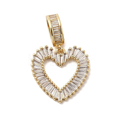 Brass Pave Clear Cubic Zirconia Pendants KK-H519-13G-1