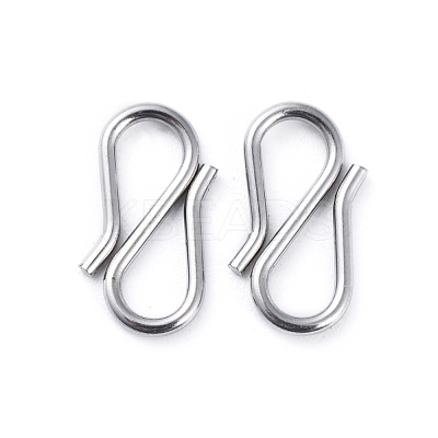 Non-Tarnish 304 Stainless Steel S Hook Clasps STAS-G199-01P-1