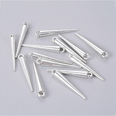 Tibetan Style Alloy Spike Pendants TIBEP-A16461-AS-NR-1