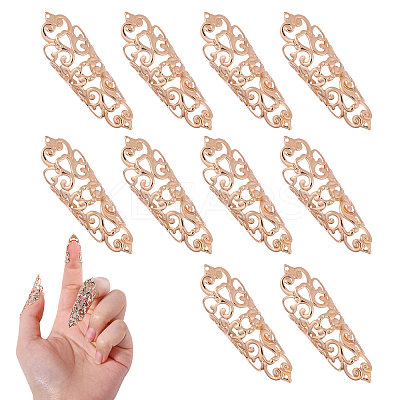 10Pcs Hollow Out Iron Fingers Nail Covers MRMJ-GL0001-20G-1