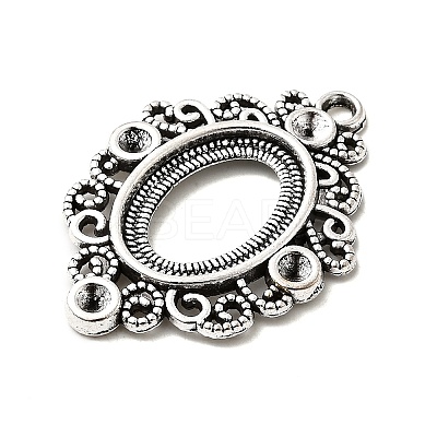 Tibetan Style Alloy Pendant Rhinestone and Cabochon Open Back Settings TIBEP-R304-021AS-LF-1