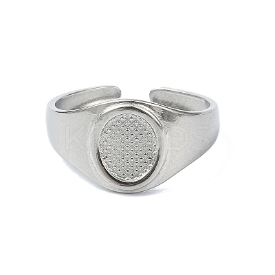 304 Stainless Steel Cuff Rings for Women RJEW-M019-29P-1