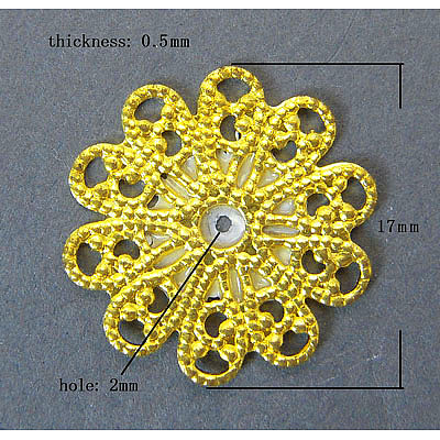 Brass Vintage Filigree Findings X-KK-B554-G-1