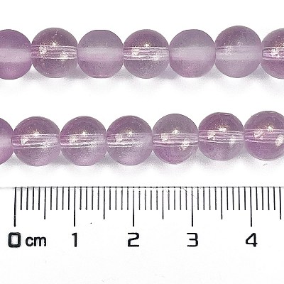 Frosted Transparent Glass Bead Strands GLAA-P065-8mm-07-1