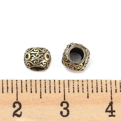 Rack Plating Brass Micro Pave Cubic Zirconia Beads KK-G475-02AB-1
