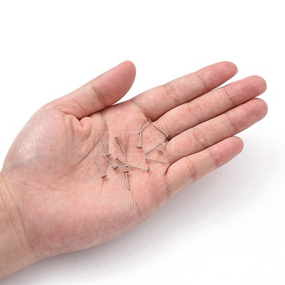 Tarnish Resistant 316 Surgical Stainless Steel Flat Round Blank Peg Stud Earring Settings STAS-R073-04-1