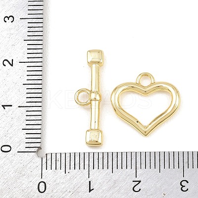 Heart Brass Toggle Clasps KK-G548-43G-02-1
