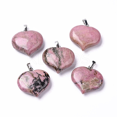 Natural Rhodonite Pendants G-G956-D12-1