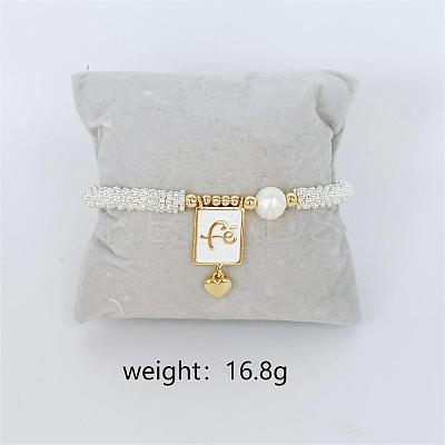 Bohemian Style Brass Rectangle Charm Bracelets FS-WG04134-05-1