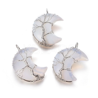 Opalite Tree of Life Wire Wrapped Pendants G-L520-E05-P-1