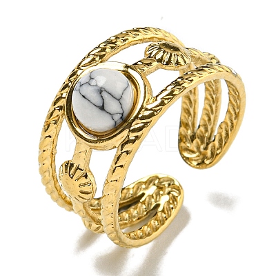 Ion Plating(IP) 304 Stainless Steel Open Cuff Rings RJEW-C079-14G-1