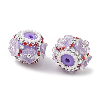 Flower Style Resin Rhinestone Beads CLAY-NH0003-05S-1