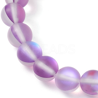 8mm Round Synthetic Moonstone Beaded Stretch Bracelets Making BJEW-JB11394-1