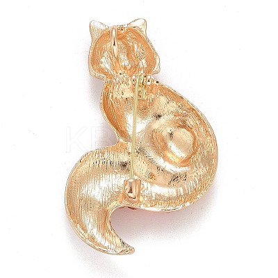 Rhinestone Fox Badge LS-JEWB-E013-05G-01-1