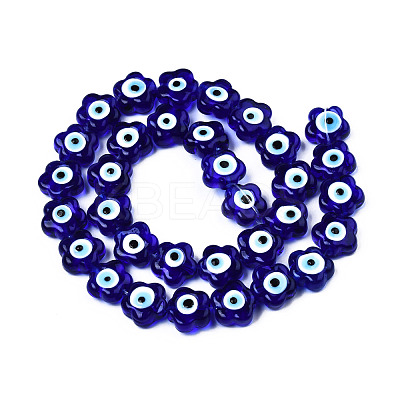 Handmade Evil Eye Lampwork Beads Strands LAMP-N029-008A-1